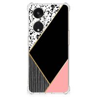 OPPO A98 Shockproof Case Zwart Roze Vormen