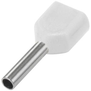 TRU COMPONENTS 1091323 Dubbele adereindhulzen 0.5 mm² Deels geïsoleerd Wit 100 stuk(s)