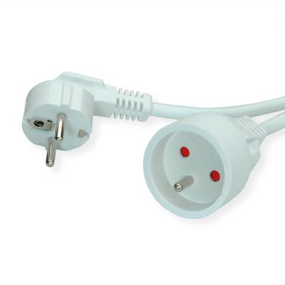 VALUE Stroom verlengkabel met aarde, 230VAC, UTE versie, wit, 10 m