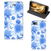 Smart Cover voor iPhone 7 | 8 | SE (2020) | SE (2022) Flowers Blue