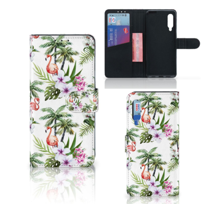 Xiaomi Mi 9 Telefoonhoesje met Pasjes Flamingo Palms Xiaomi Mi 9 Telefoonhoesje met Pasjes Flamingo Palms