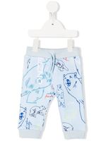 Kenzo Kids pantalon de jogging en maille à logo imprimé - Bleu