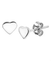 TFT Oorknoppen Hart Zilver Gerhodineerd Glanzend 4.5 mm x 5 mm - thumbnail