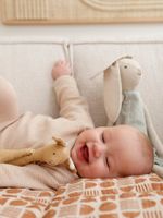 Gebreide set trui en legging voor pasgeboren baby's beige - thumbnail