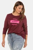 Ulla Popken Shirt, statement, ronde hals, lange mouwen - Grote Maten