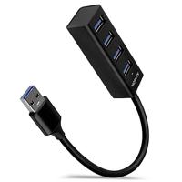 AXAGON HUE-M1A Superspeed USB-A Mini Hub, 4x USB 3.0-20cm, zwart