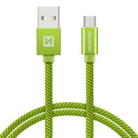 Swissten Micro-USB naar USB kabel - 2M - Groen - thumbnail