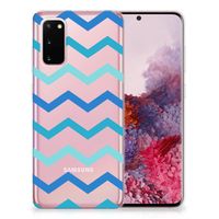 Samsung Galaxy S20 TPU bumper Zigzag Blauw