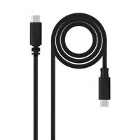 NANOCABLE 10.01.2301-L150 - USB-C naar USB-C 3A kabel voor mobiele telefoons, tablets, laptops enz. USB 2.0, opladen tot 3 ampère, mannelijk-mannelijk, kleur zwart, 1,5 meter