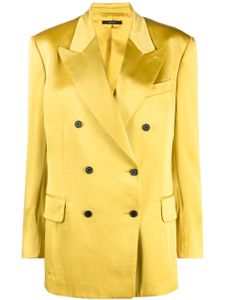 TOM FORD blazer satiné à boutonnière croisée - Jaune