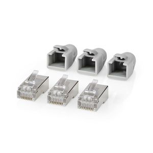 RJ45-Connector | RJ45 Pass Through | Stevig/Gesnoerd FTP CAT6 | Recht | Verguld | 10 Stuks | PVC | G