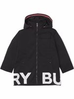 Burberry Kids manteau superposé à logo imprimé - Noir