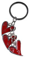 LG Imports sleutelhanger hartjes meisjes 6 cm staal rood