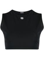 CHANEL Pre-Owned haut crop à logo brodé (1990-2000) - Noir