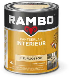 rambo pantserlak interieur transparant zijdeglans 0801 warm mahonie 0.75 ltr