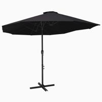vidaXL Parasol met aluminium paal 460x270 cm zwart