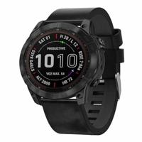 By Qubix - Leren bandje - Zwart - Compatible met Garmin Tactix 8-51mm - Compatible Garmin bandje