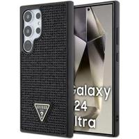 Samsung Galaxy S24 Ultra Guess Rhinestones Triangle Metal Logo Case - Black - thumbnail