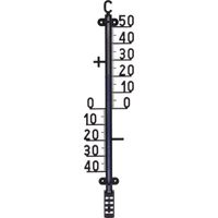 Zwarte binnen/buiten thermometer 41 cm