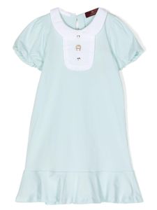 Aigner Kids robe à plastron contrastant - Bleu