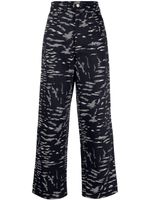 Emporio Armani jean droit à motif en jacquard - Bleu