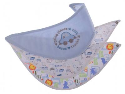 Gamberritos slabbetjes buses - trucks - cars 3 stuks blauw