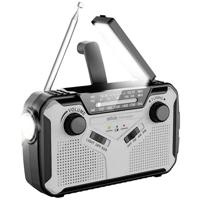 Silva Schneider SOS 112 Outdoorradio VHF (FM), Middengolf Noodradio Acculaadfunctie, Handslinger, Zonnepaneel, Zaklamp, Oplaadbaar Zwart/zilver - thumbnail