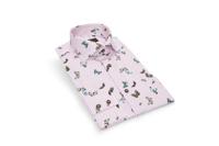 Circle Of Gentlemen Overhemd Flavio Roze Vlinder Print Cutaway Slim Fit