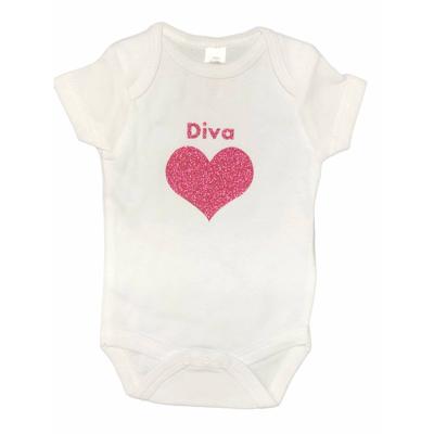 Soft Touch Romper Diva Meisjes Katoen Wit/fuchsia Maat 50/56