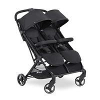 Hauck Swift X Duo tweepersoons kinderwagen, opvouwbaar met verstelbare functie vanaf de geboorte, voor 2 kinderen tot 15 kg per stuk, mand tot 6 kg, lekvrije wielen (zwart)