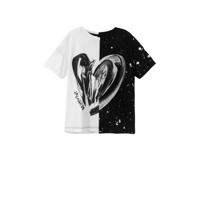 Desigual T-shirt wit/zwart