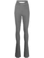 ANDREĀDAMO pantalon nervuré à taille haute - Gris