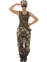 Deluxe Khaki Camo Costume, Female (S)