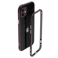 Polar Lights Style iPhone 12 Mini Metalen Bumper - Zwart / Rood - thumbnail