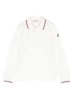 Moncler Enfant polo en coton à patch logo - Blanc