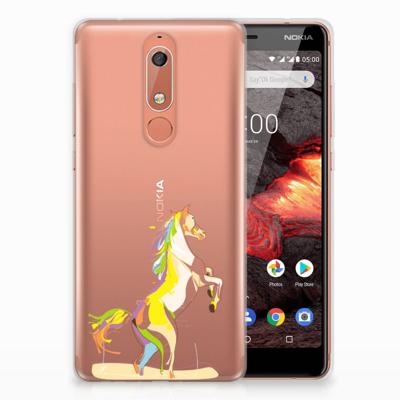 Nokia 5.1 (2018) Telefoonhoesje met Naam Horse Color