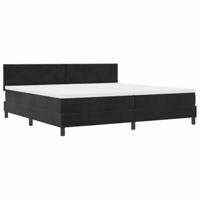 vidaXL Boxspringbed met matras en LED fluweel zwart 200x200 cm