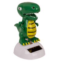 Solar bewegend figuur/beestje - dinosaurus - bewegende bek - groen - kunststof - 11 cm - thumbnail