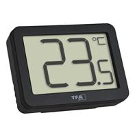TFA Binnen Thermometer - digitaal - kunststof - zwart - 6 x 2 x 4 cm