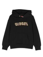 Diesel Kids hoodie en coton à logo imprimé - Noir