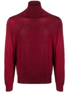 Canali cardigan à col montant en mérinos - Rouge