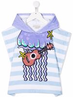 Stella McCartney Kids peignoir rayé à capuche - Bleu