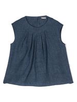 Il Gufo blouse froncée à design sans manches - Bleu