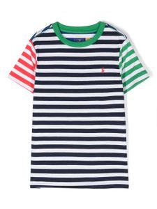 Ralph Lauren Kids t-shirt en coton à rayures - Bleu