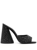 The Attico mules Luz 105 mm à paillettes - Noir