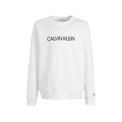 CALVIN KLEIN JEANS sweater van biologisch katoen wit