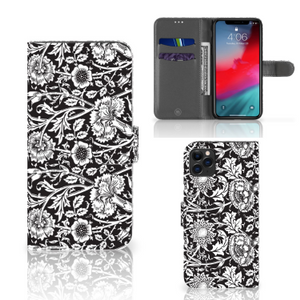 Apple iPhone 11 Pro Max Hoesje Black Flowers