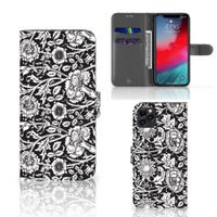 Apple iPhone 11 Pro Max Hoesje Black Flowers - thumbnail