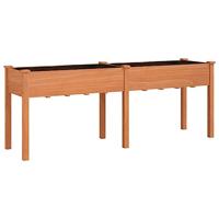 vidaXL Plantenbak met voering 203x53x76 cm massief vurenhout bruin