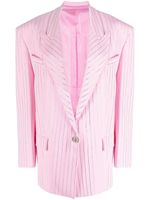 The Attico blazer boutonné à fines rayures - Rose